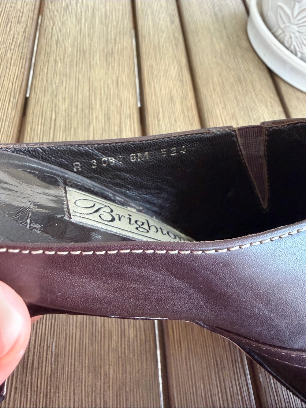 Brighton Tiana Brown Leather Croc Embossed Mule Heels Buckle Loafers Size 8M - Picture 8 of 12